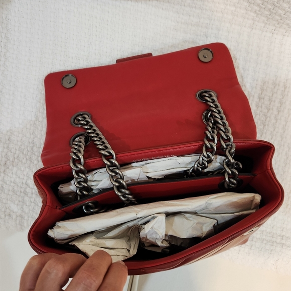 Kurt Geiger London Red Kensington Medium Leather Shoulder Crossbody Bag Purse - Picture 11 of 16